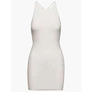 SOLD Babaton | Aritzia Anderson Sculpt Knit Halter Dress Matte Pearl Size XXS